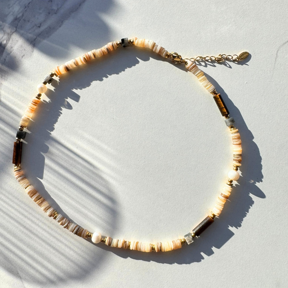 Tiger Puka Shell Strand (16-inch strand, 4-6mm puka beads)