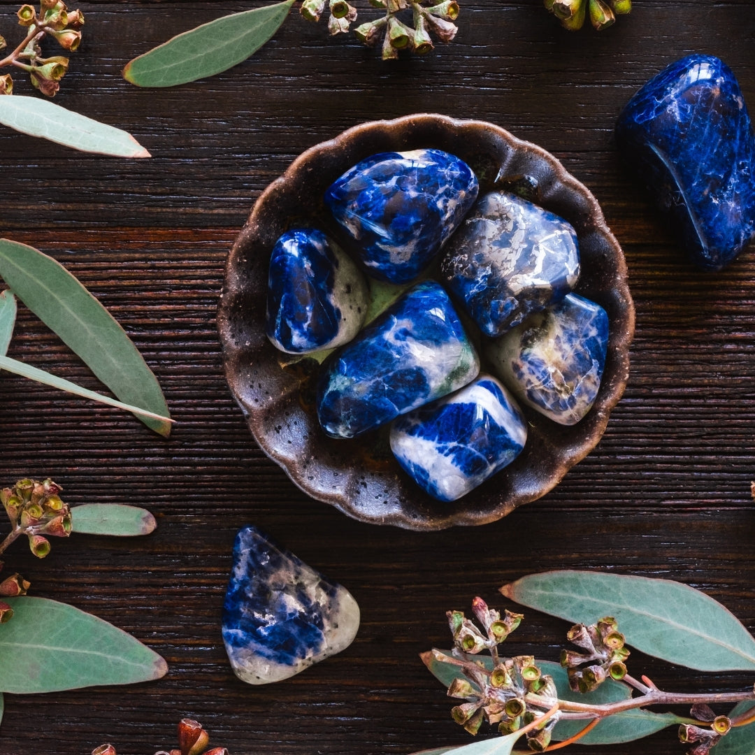 photo of sodalite mineral beads for jewelry