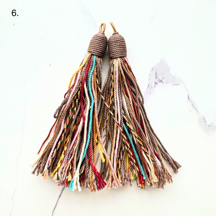 Handmade Tibetan Tassels,  4.5 inches, Sold as 2 Pieces.