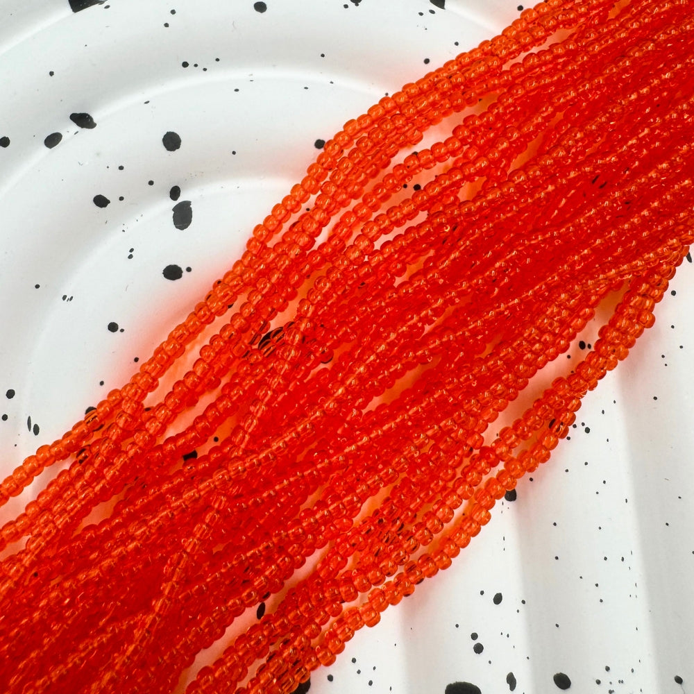 Orange Seed Beads, 11/0, Sold as 12 strands, each 20 inches, Approx 36 gram, Approx 4000 Beads(Czech Republic).