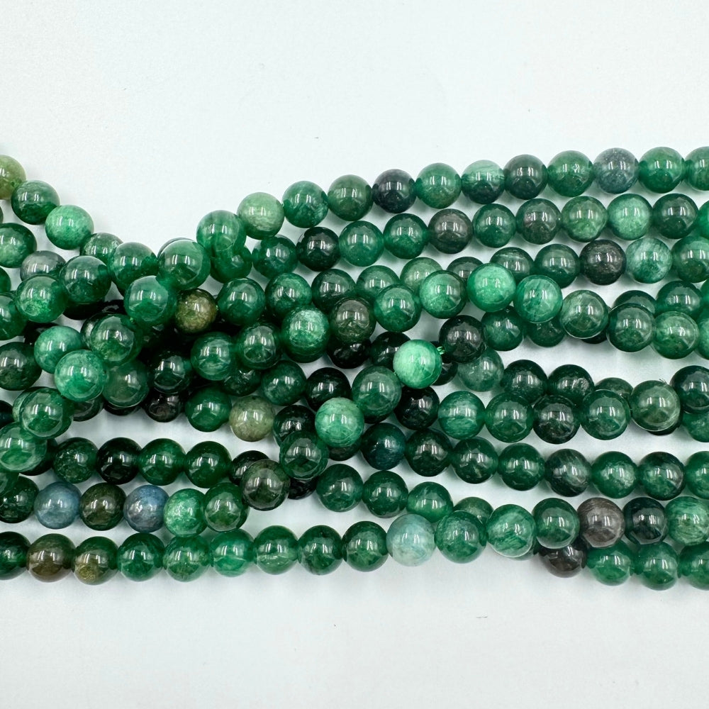 AAA 6mm round fuchsite beads, glossy, 1 strand, approx. 66 beads(India)