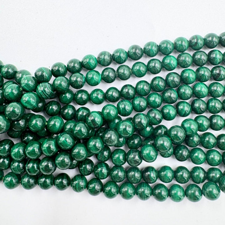 AAA 6mm round malachite beads, glossy, 1 strand, approx. 66 beads(Australia)