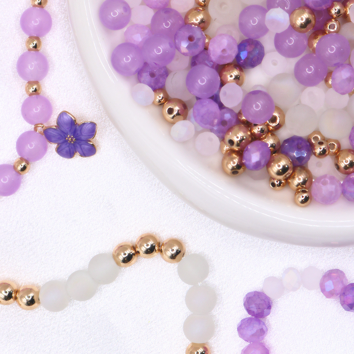 Lilac Petals Beaded Jewelry Making Kit