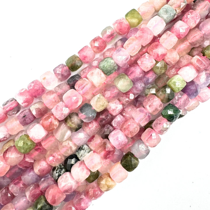 4mm Cube Beads, Hole Size 0.5mm, Full strands, 16 inches, Sold as approx 90 beads.