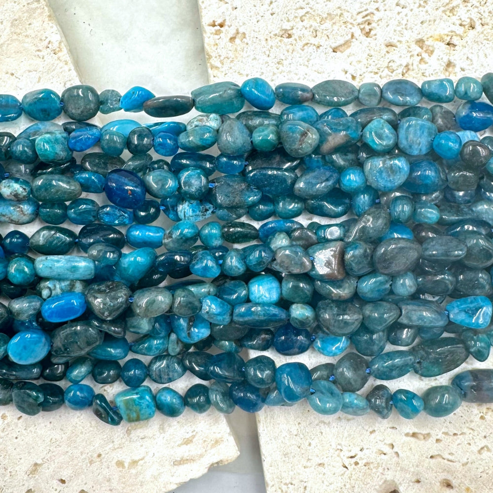 Apatite, nugget, 5mm-10mm, sold as 1 strand, approx 65 beads.