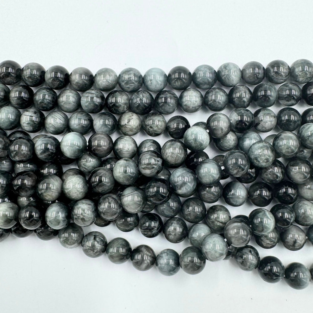 AAA 8mm round eagle eye beads, glossy, 1 strand, approx. 48 beads(South Africa)