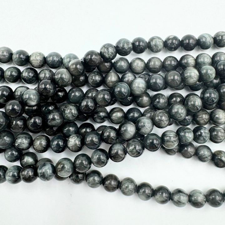 AAA 6mm round eagle eye beads, glossy, 1 strand, approx. 66 beads(South Africa)