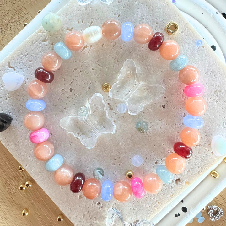 Sunstone Magic Bracelet Making Kit(AAA Sunstone + Opal Jade + Pearl)