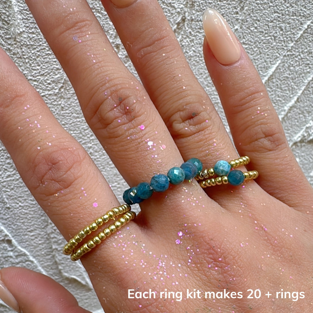 AAA Kyanite Minimalist Ring Making Kit(Gold)