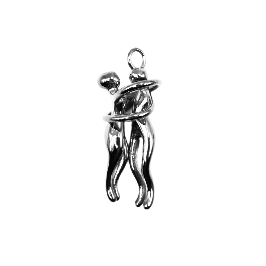 Hug Pendants, Stainless Steel, 40mm x 15mm