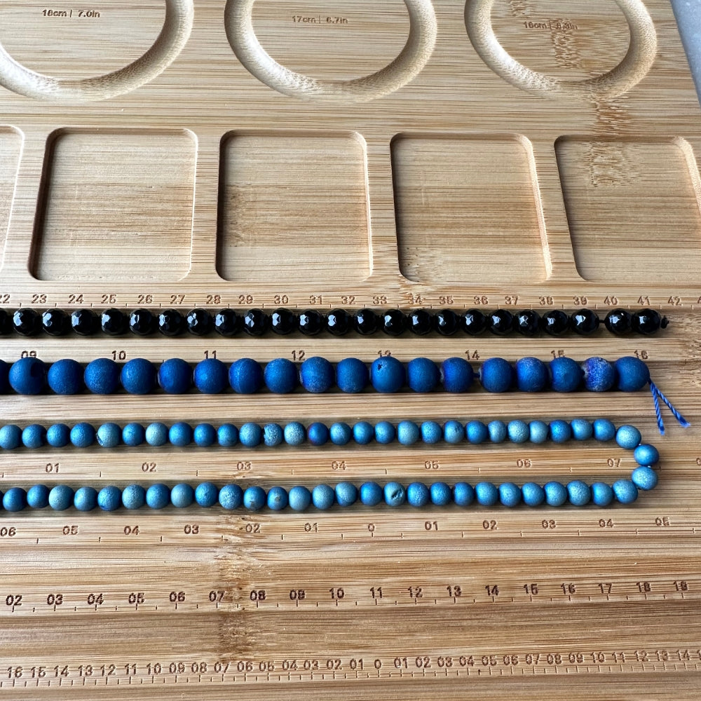 Bamboo Bead Board for Jewelry Making - Bracelet Sizer Board and