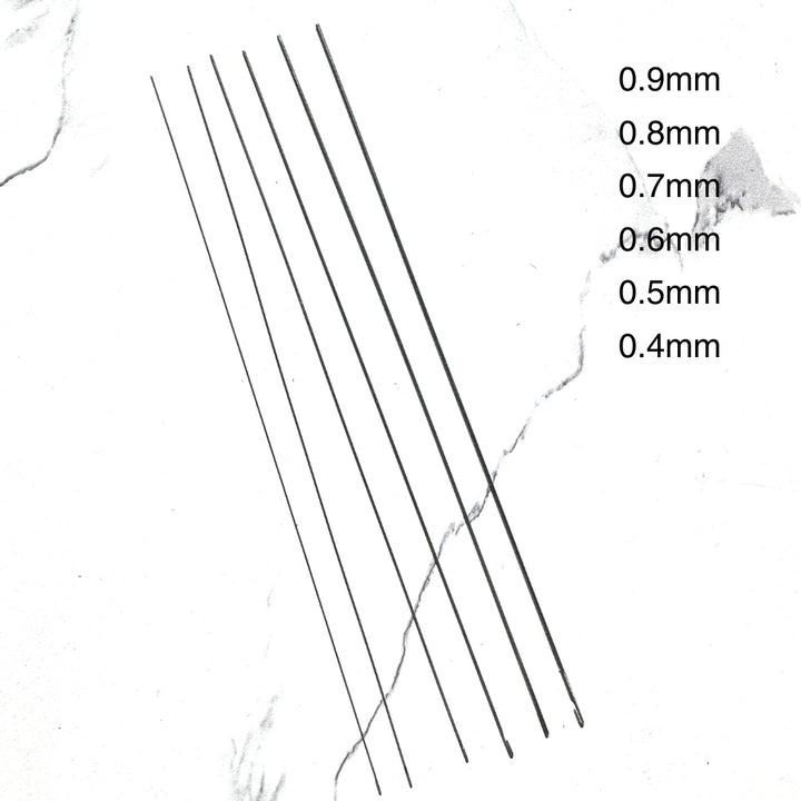 Beading Hooks for Stringing, Set of 6, 0.4-0.9mm, 7 inches each.