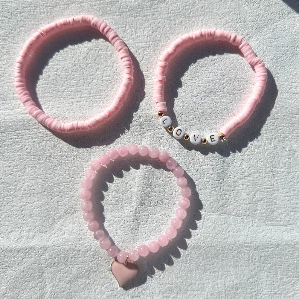 Happy Hearts Bracelets Making Kit (3 Bracelets - Designed for All Levels)