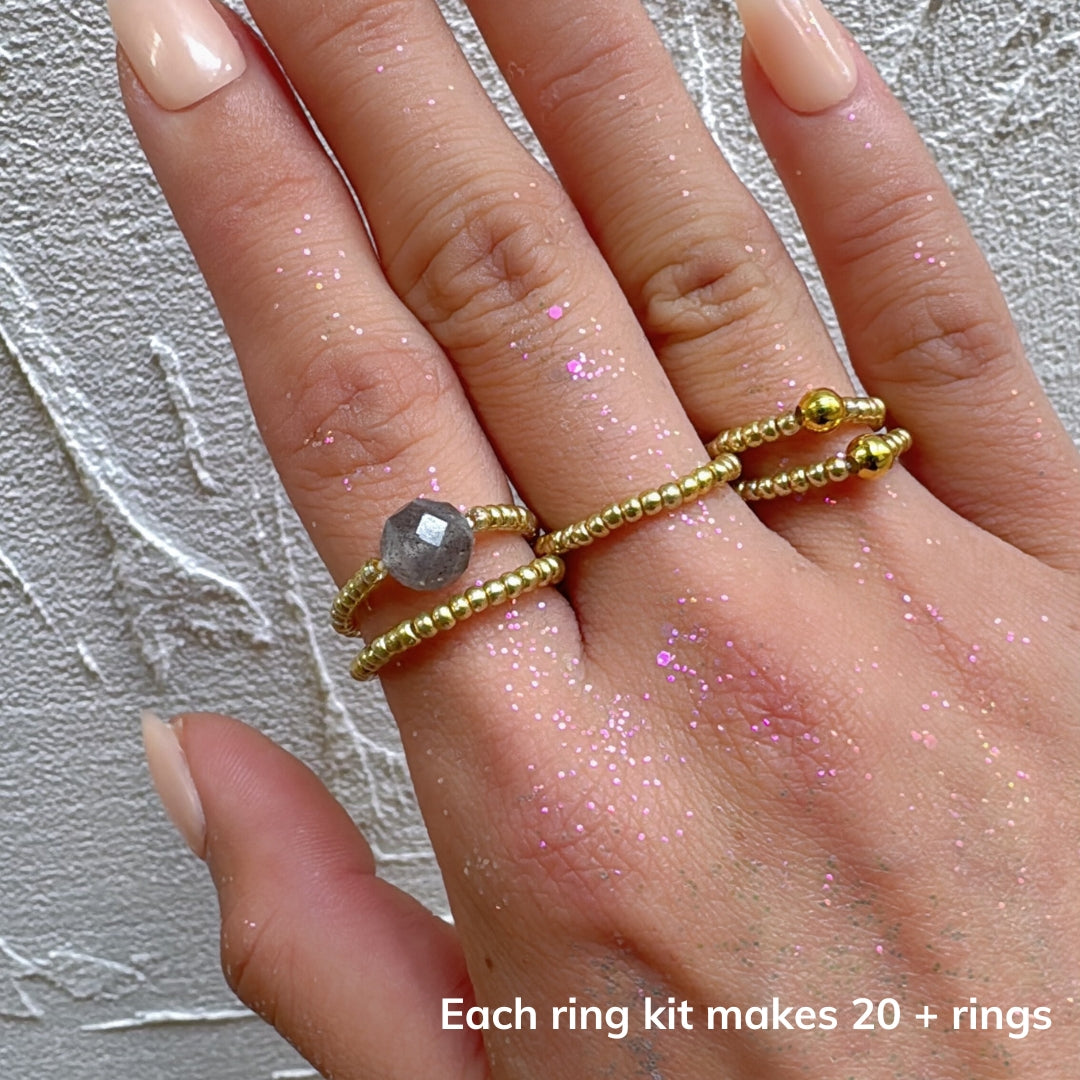 AAA Faceted Labradorite Minimalist Ring Making Kit