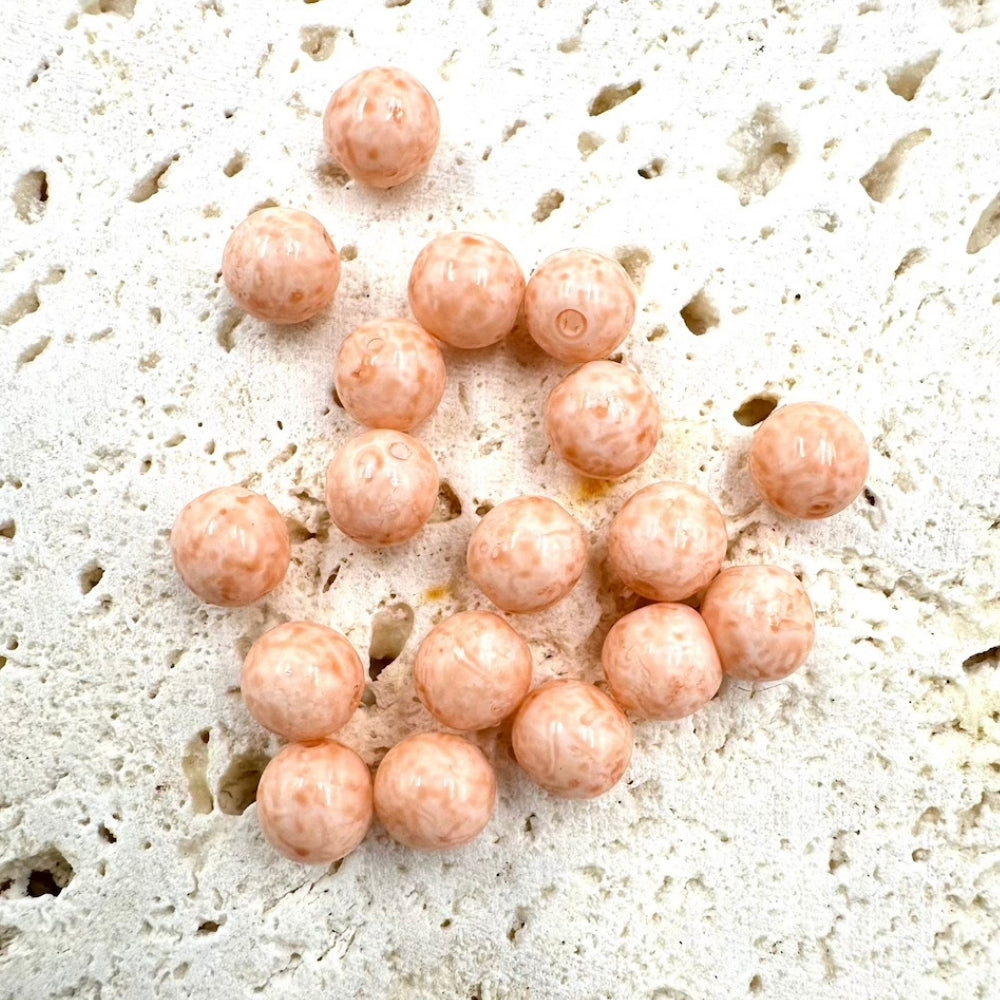 Czech Beads, Orange, 6mm X 6mm, Sold as 50 beads.