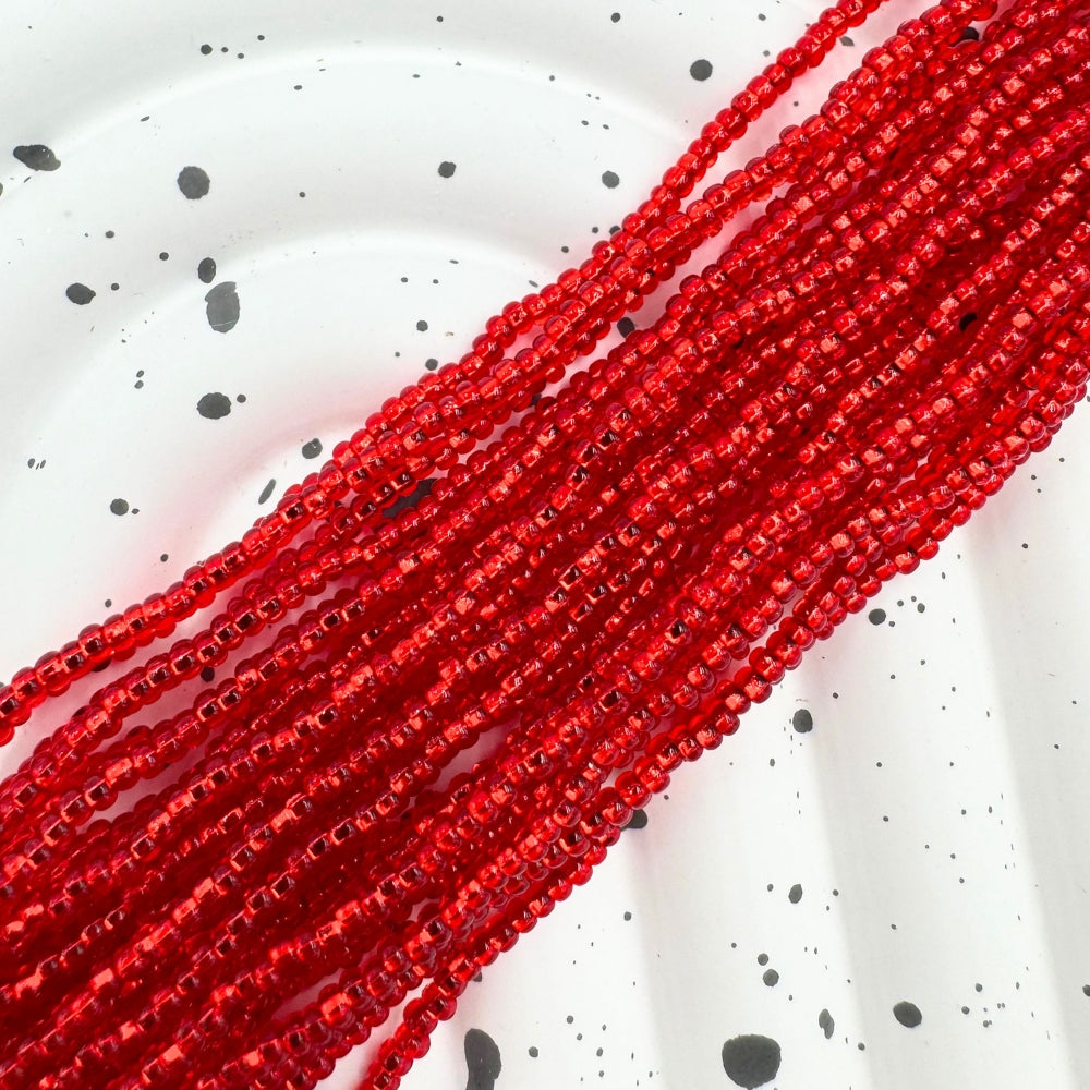 Light Red Seed Beads, 11/0, Sold as 12 strands, each 20 inches, Approx 36 gram, Approx 4000 Beads(Czech Republic).