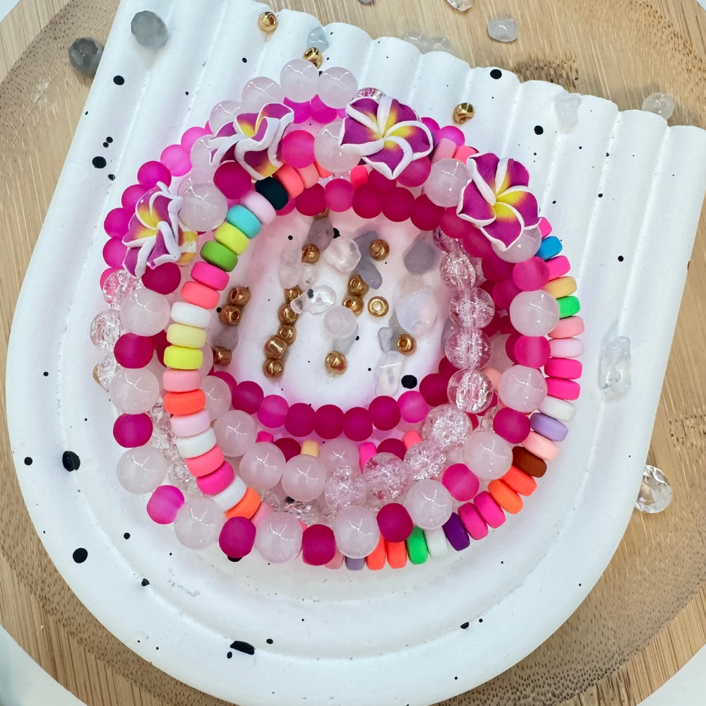 Pink Hibiscus Bracelets Making Kit