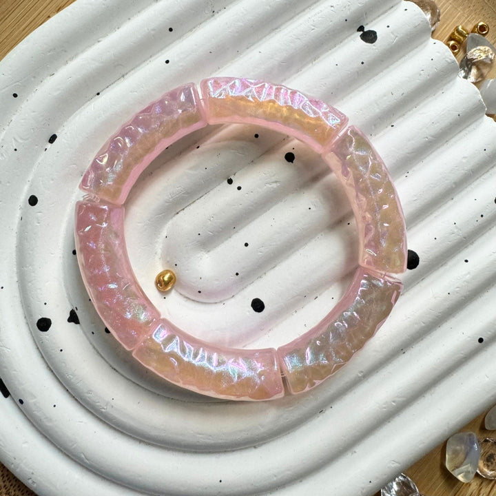 Light Pink Textured Bar Bracelet Making Kit (Add On)