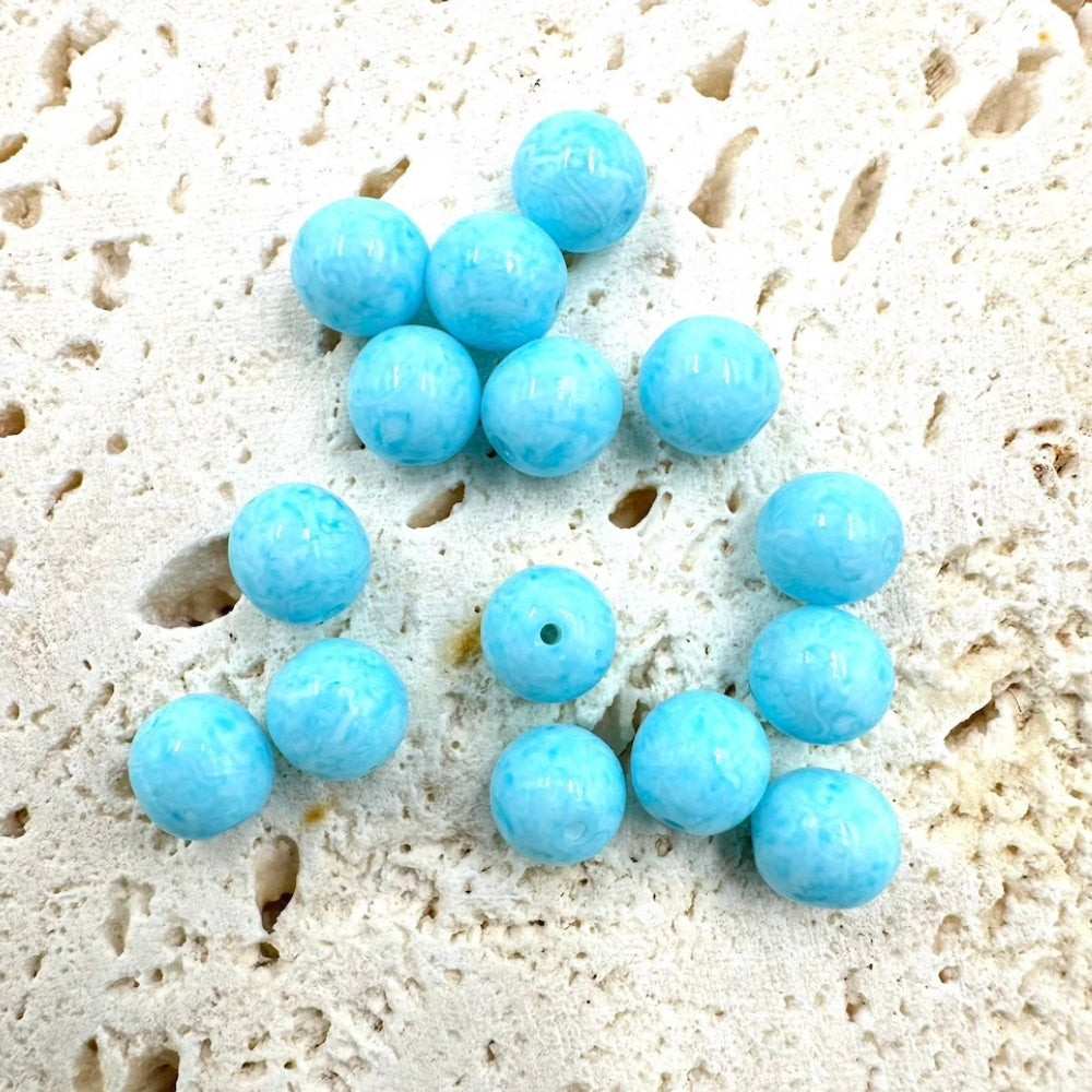 Czech Beads, Blue, 6mm X 6mm, Sold as 50 beads.