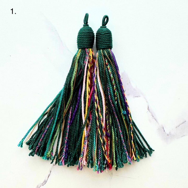 Handmade Tibetan Tassels,  4.5 inches, Sold as 2 Pieces.