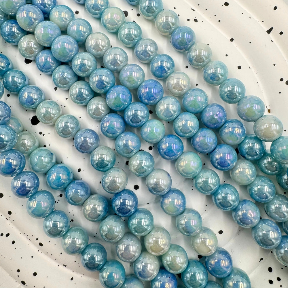 Vintage Glass Beads, 8.5mm, 30 inches, sold as approx 90 beads.