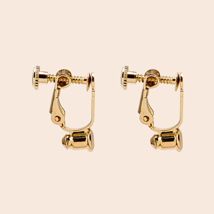 VersaClip, Transforming earrings into clip ons, Real 18k gold or sterling silver plated brass, sold as set of 10.