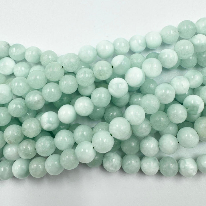 AAA 8mm round green larimar beads, glossy, 1 strand, approx.48 beads(Dominican Republic)