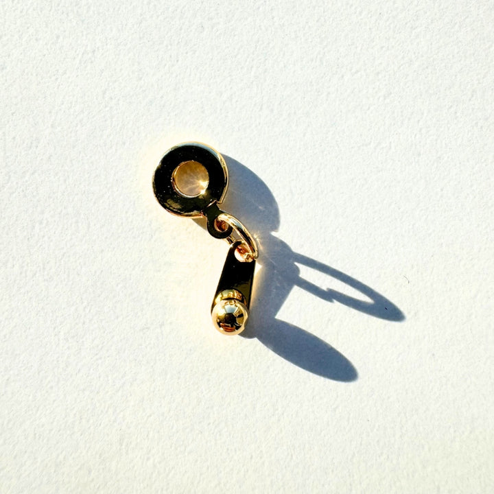 Secure Round Clasp, Gold Plated Brass, Real 18K Gold Plated, 8mm by 8mm, Sold as 10 Pieces.