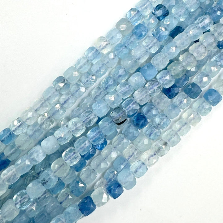 4mm Cube Beads, Hole Size 0.5mm, Full strands, 16 inches, Sold as approx 90 beads.