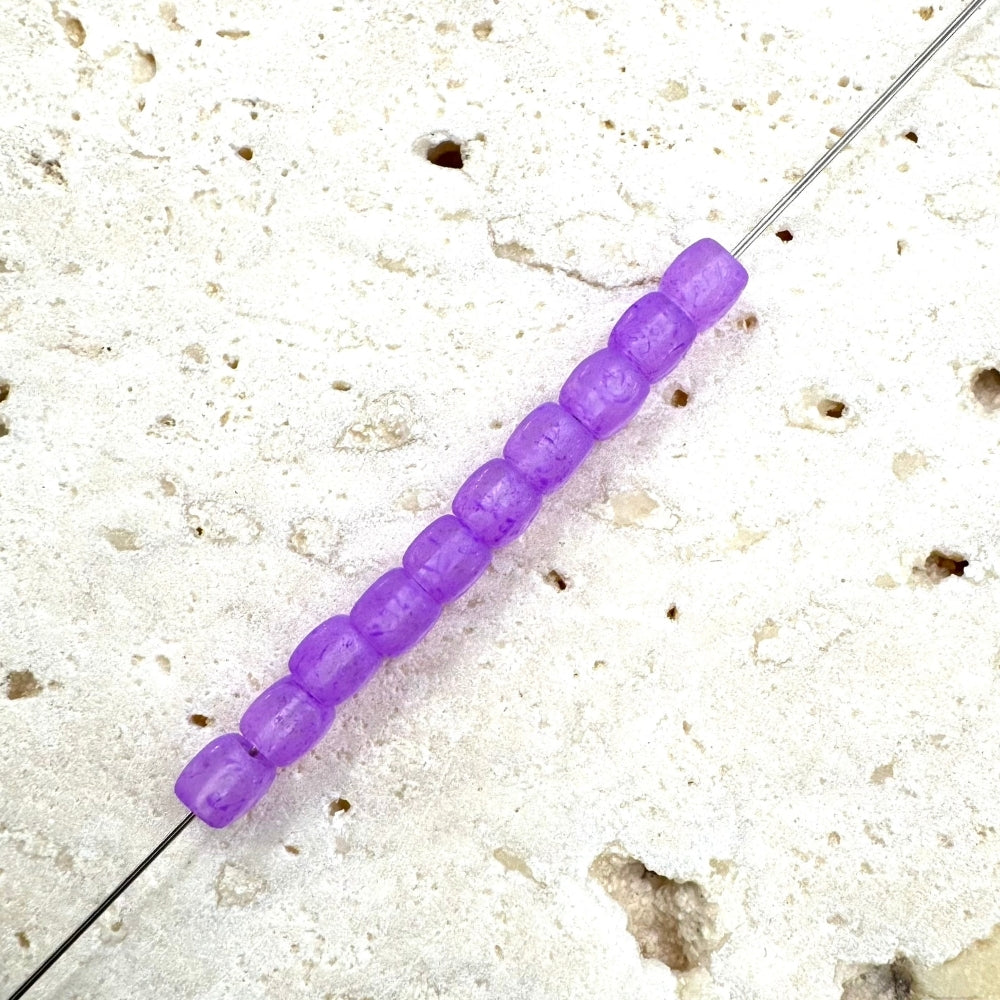 Cube Czech Beads, Purple, 4mm X 4mm, Sold as 100 beads.