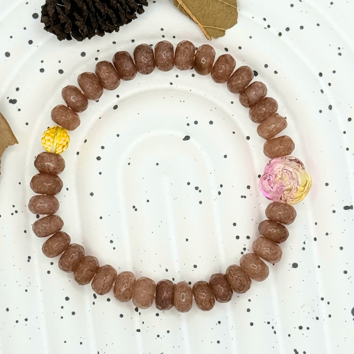 Autumn Rose Bracelet Making Kit(AAA Citrine + Opal Jade + Ombre Rose Quartz)