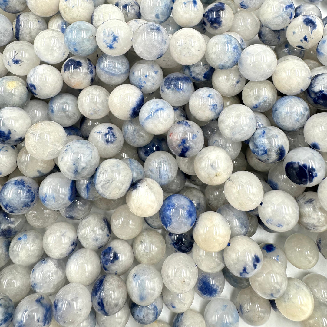 Cloud dumortierite, 10mm, round, glossy, 1 strand, 16 inches, approx. 40 beads.