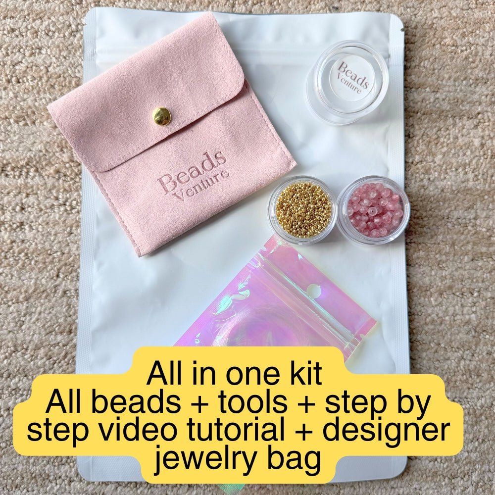 AAA Strawberry Quartz Minimalist Ring Making Kit