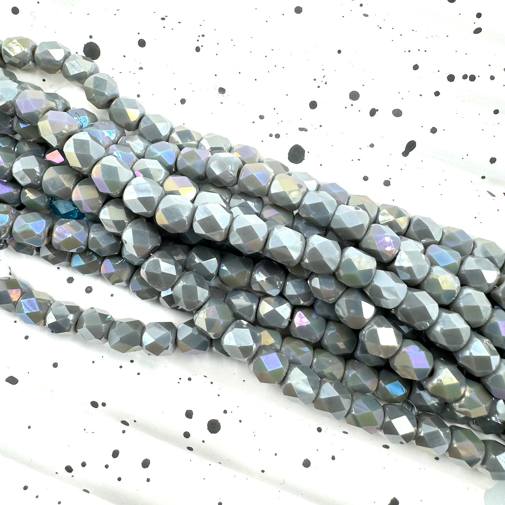 Drum Glass Beads, 6mm x 5mm, approx 90 beads per strand, 22 inches per strand, sold as 1 strand.