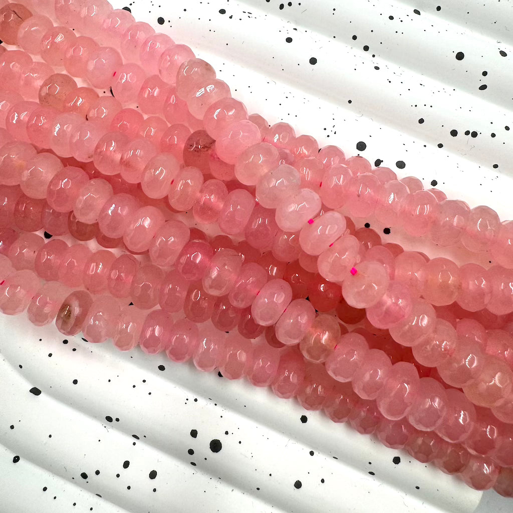 Opal Jade Faceted Rondelle Beads, 8mm x 6mm, approx 60 beads per strand, 16 inches per strand, sold as 1 strand.
