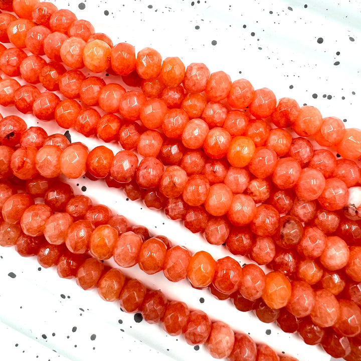 Opal Jade Beads, 8mm x 6mm, approx 60 beads per strand, 16 inches per strand, sold as 1 strand.