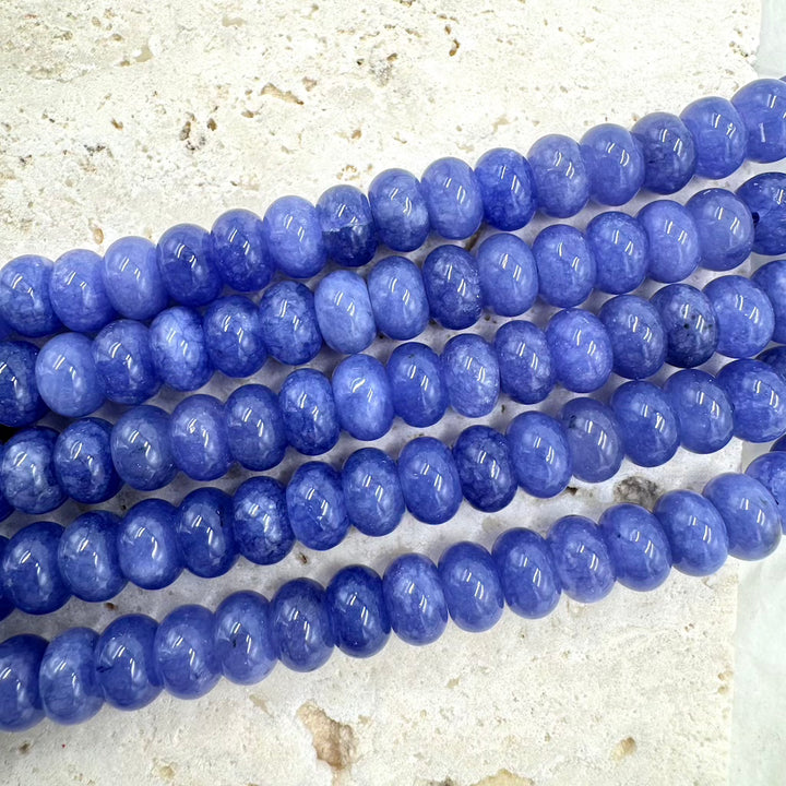 Opal Jade Beads Smooth Rondelle, 8mm x 6mm, approx 65 beads per strand, 16 inches per strand, sold as 1 strand.