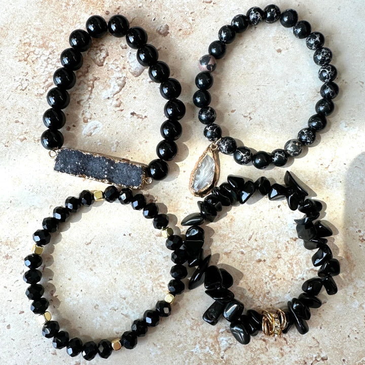 Black Diamond Bracelets Making Kit(4 Bracelets - Designed for all levels)