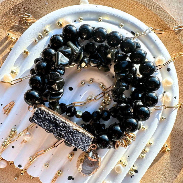 Black Diamond Bracelets Making Kit(4 Bracelets - Designed for all levels)