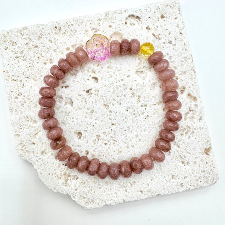 Autumn Rose Bracelet Making Kit(AAA Citrine + Opal Jade + Ombre Rose Quartz)