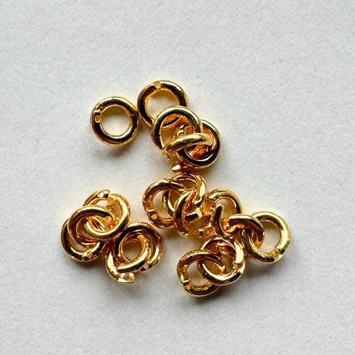 Double Lock Jump Rings, 7mm, Gold Vermeil, Sold as 20 pieces.