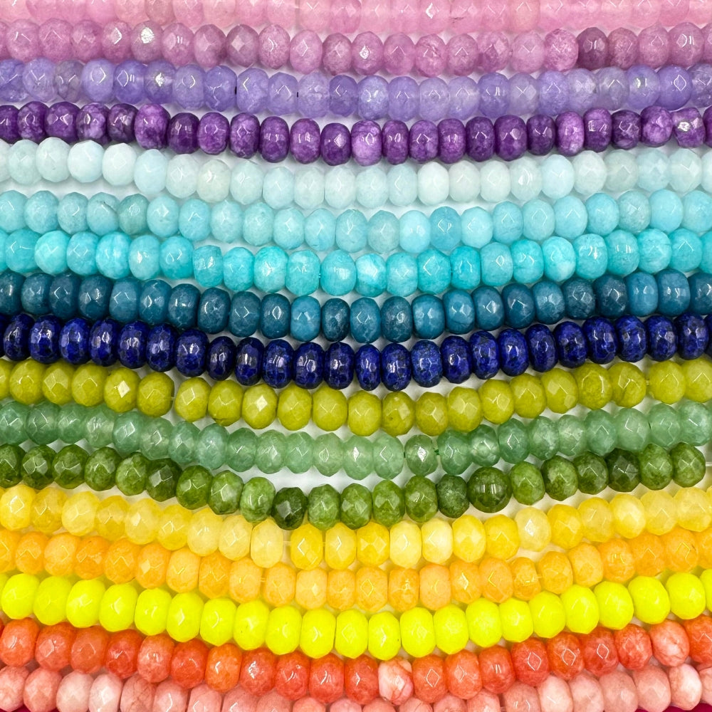 Opal Jade Beads, 8mm x 6mm, approx 60 beads per strand, 16 inches per strand, sold as 1 strand.