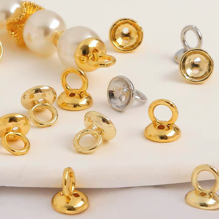 Seamless beading ends, 4mm, Real 18k gold or sterling silver plated brass, sold as set of 10.