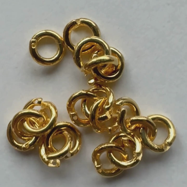 Double Lock Jump Rings, 7mm, Gold Vermeil, Sold as 20 pieces.