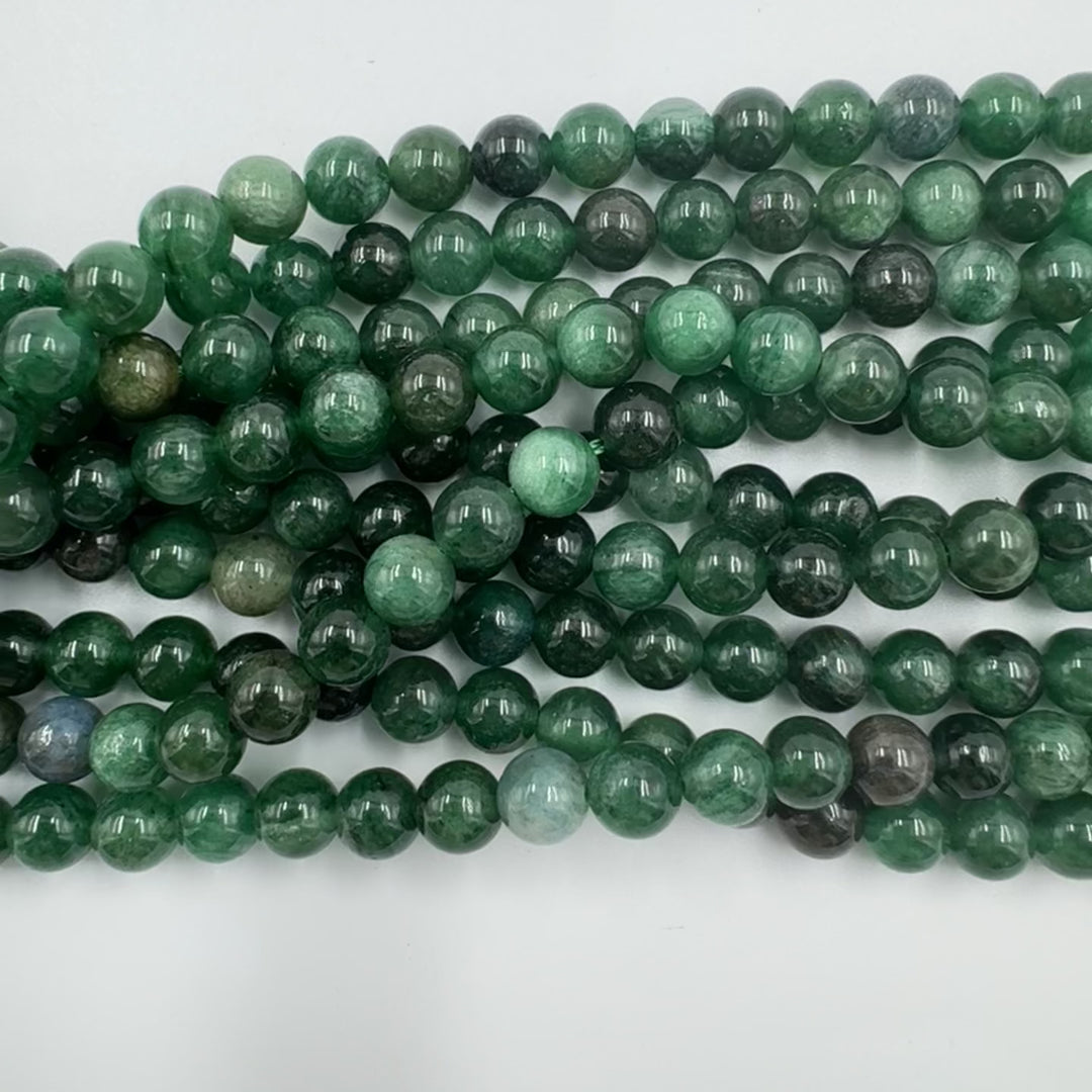 AAA 6mm round fuchsite beads, glossy, 1 strand, approx. 66 beads(India)