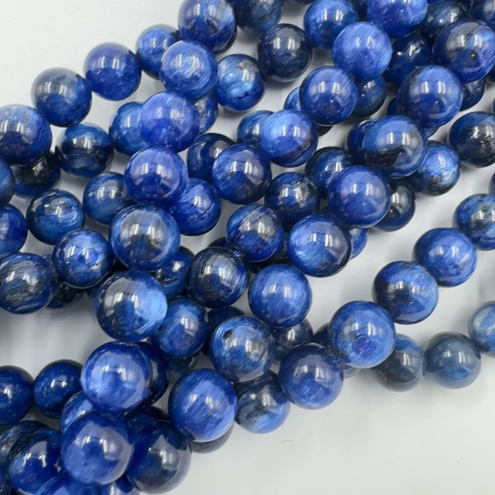 AAA 8mm round kyanite beads, glossy, 1 strand, approx.48 beads(Nepal)