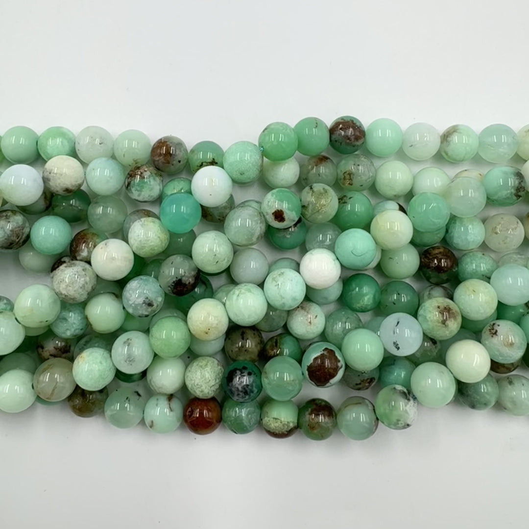 AAA 8mm round chrysoprase beads, glossy, 1 strand, approx. 48 beads(Australia)