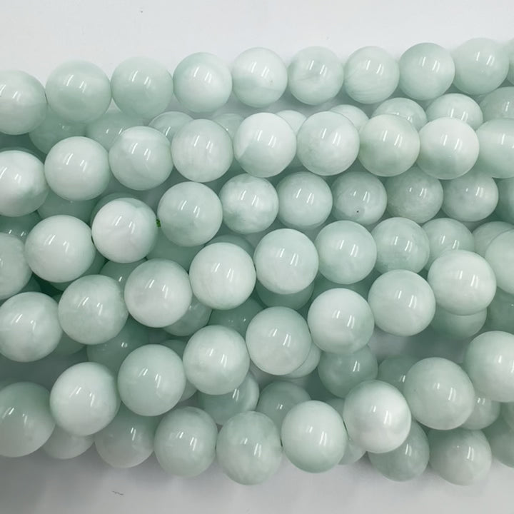 AAA 8mm round green larimar beads, glossy, 1 strand, approx.48 beads(Dominican Republic)