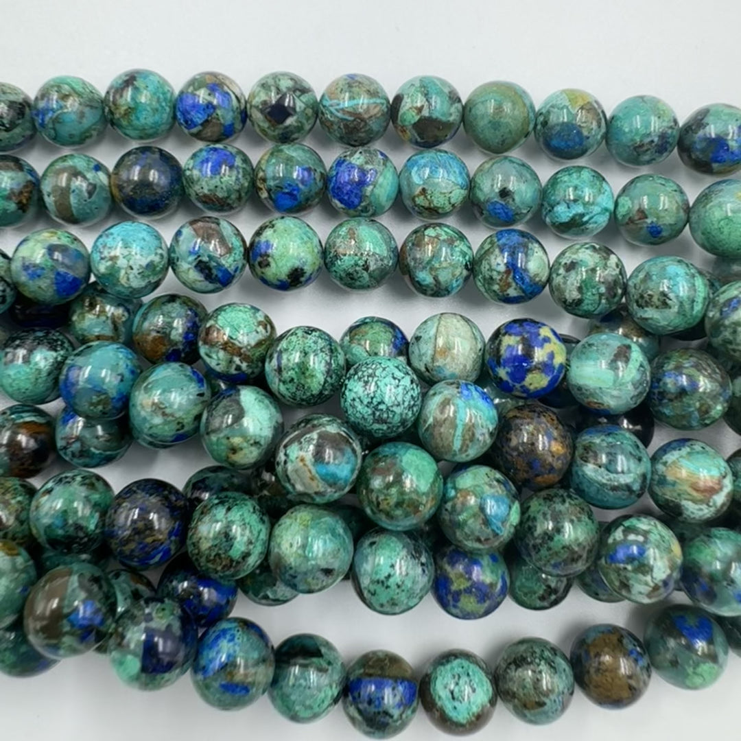 AAA 6mm round azurite beads, glossy, 1 strand, approx. 66 beads(Morocco)