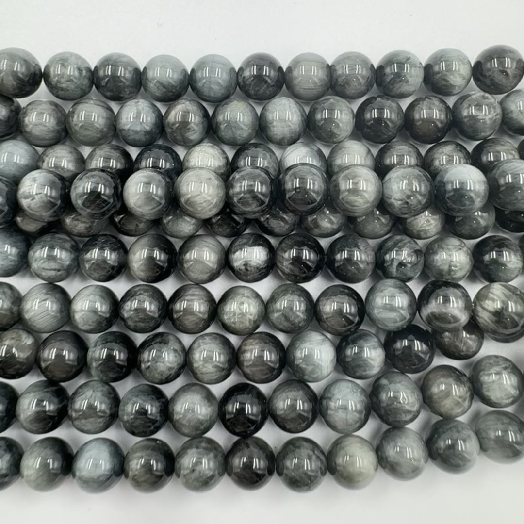 AAA 8mm round eagle eye beads, glossy, 1 strand, approx. 48 beads(South Africa)